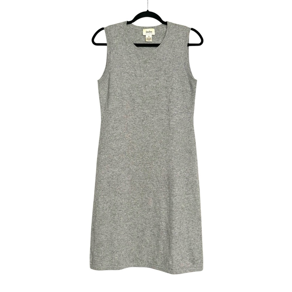 Neiman Marcus Cashmere Gray Sleeveless Knit Dress SMALL